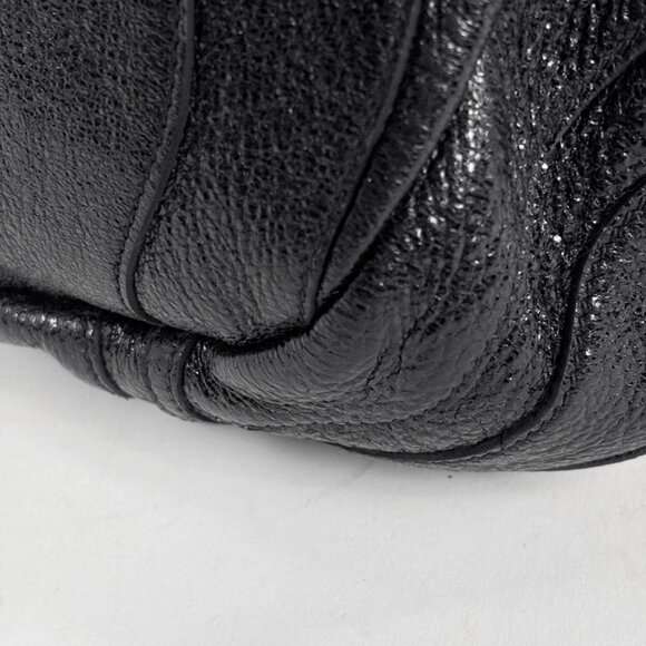 Prada Logo Handbag Gathered Tote Leather Nero - Picture 4 of 10